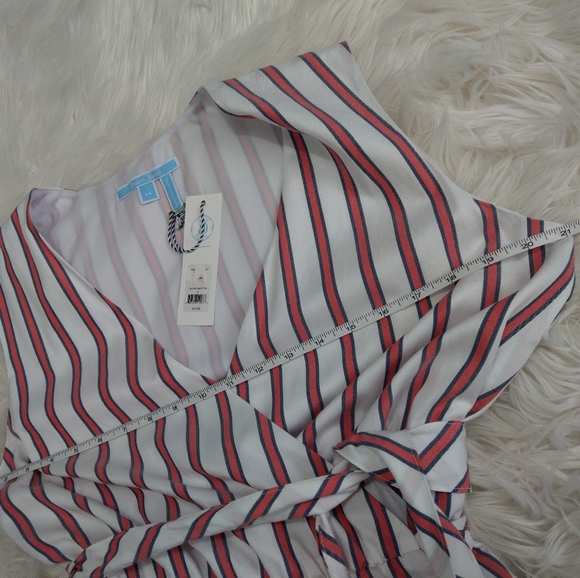 Draper James NWT Stripe Faux Wrap Tank Tie Dress - Picture 10 of 10